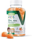Viteey Zinc for Kids Gummies 10mg, με βιταμίνη C & Echinacea - Ανοσολογική Υποστήριξη, Ισχυρό Φυσικό Αντιοξειδωτικό, Παιδικό Συμπλήρωμα Βιταμίνης Ψευδάργυρου - Vegan, Ζελατίνη Δωρεάν - Νόστιμο Μασώμενα Gummy Πορτοκαλί Γεύση