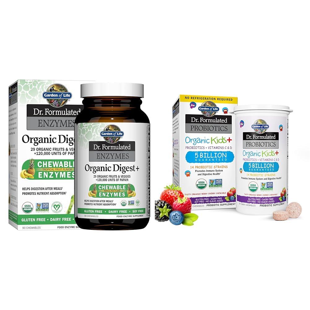 Yaşam Bahçesi Dr. Papain, Bromelain & Dr. Formulated Probiyotiks Organic Kids+ Plus Vitamin C & D - Berry Cherry