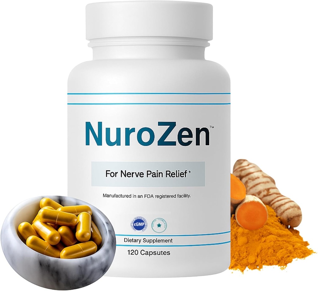 Nerve Support Supplement – 120 Capsules | MSM'nin Güçlü Kızamağı, Alfa Lipoic Asit, B Vitamins & Turmeric, Nerve Health, Function & Relief, 4 Capsules a Day, GMP-Cerrec