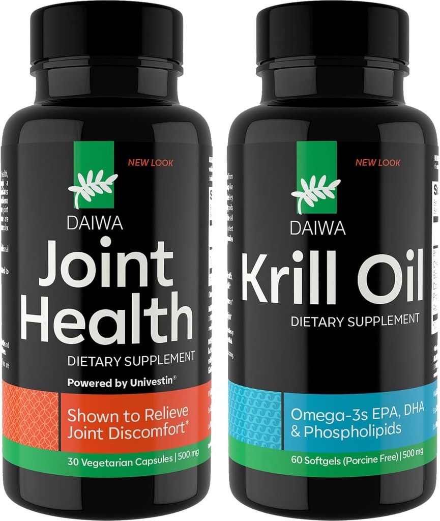 Daiwa Ortak ve Krill Oil Supplement Pack - Omega 3 Krill Oil Capsules with Herbal Mix, 2-in-1 Formula