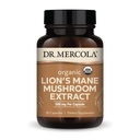 Dr. Mercola Organic Lion's Mane Mushroom Extract, 30 Κάψουλες 500 mg Βιολογικό Lion's Mane, Μη Γλουτένη, Χωρίς Σόγια