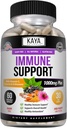Kaya Naturals Elderberry Immune Support, Elderberry with çinko and Vitamin C for Yetişkinler Vitamins, Probiyotiks & Turmeric 1000 mg Immune System Alert Sambucus Capsules - 60 Count