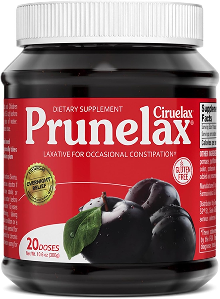 Prunelax/ Ciruelax Regular Strength Laxative Jam - Gluten-Free Natural-Ingredient Laxative for Occasional Constipation - 10.6 Oz