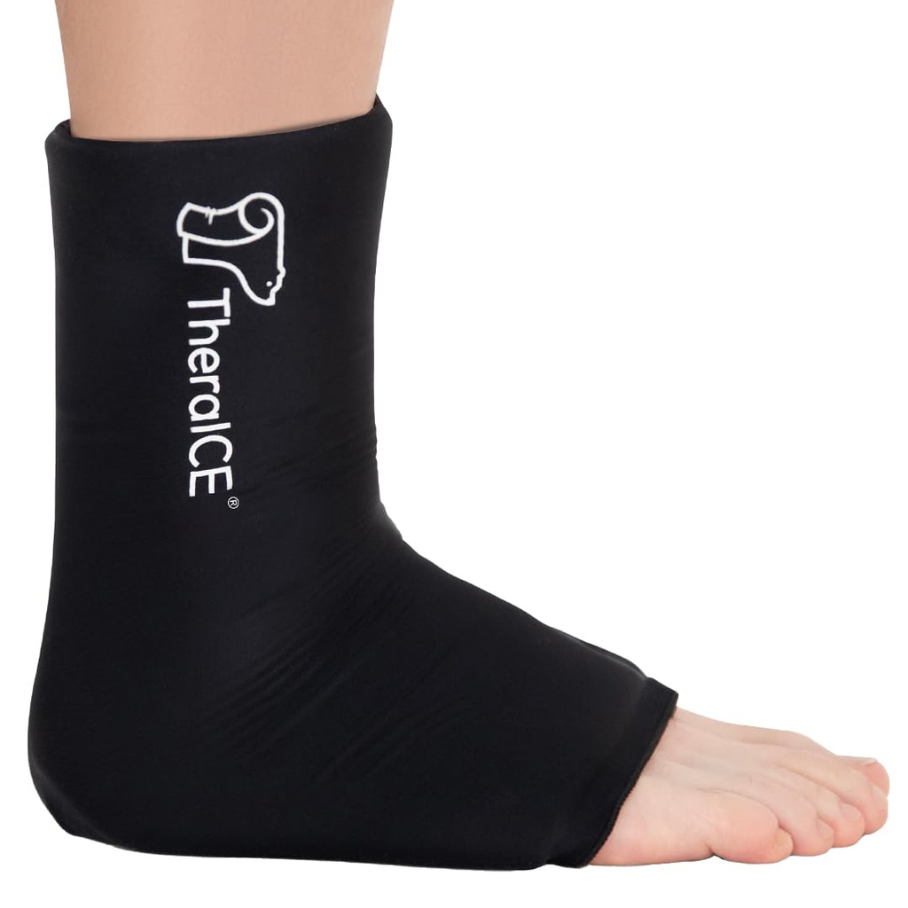 TheraICE Ankle Ice Pack Swelling & Sprateed Ankle Brace for Women & Men, Cold Therapy Support Capsule Socks, Plantar Fasciitis & Achilles Tendonitis Relief, Sore Feet & Heel