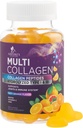 Κολαγόνο Peptides Gummies με 2500 mcg Βιοτίνη - Υδρολυμένη Πρωτεΐνη Τύπος I & III Πολλαπλό συμπλήρωμα κολλαγόνου με βιταμίνη C & ψευδάργυρο - Υποστήριξη για τα μαλλιά, το δέρμα, τα νύχια, γεύση πορτοκάλι - 60 Gummies