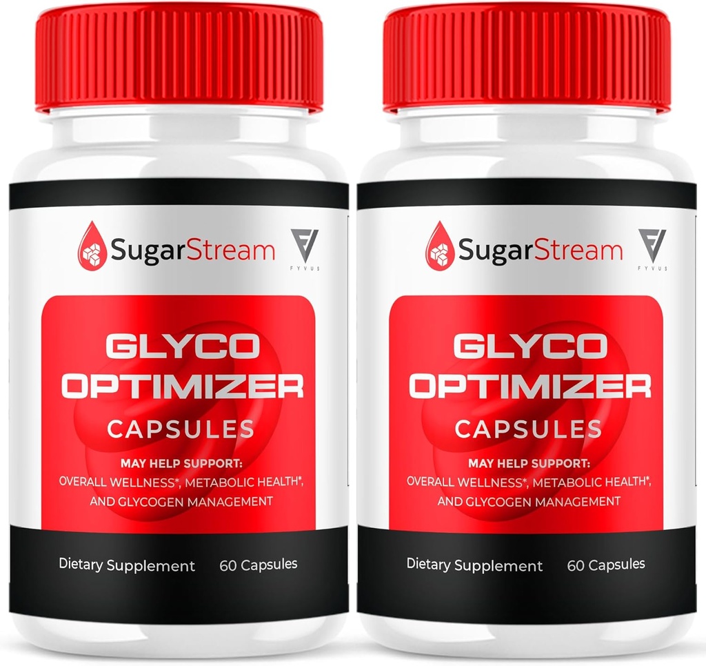 (2 Pack) Κάψουλες βελτιωτή Glyco Stream ζάχαρης, SugarStream Advanced Glyco Optimizer και συμπλήρωμα υποστήριξης αίματος, Sugar Stream Μέγιστη δύναμη Glycogen Υποστήριξη πολυβιταμίνη Φόρμουλα (120 κάψουλες)