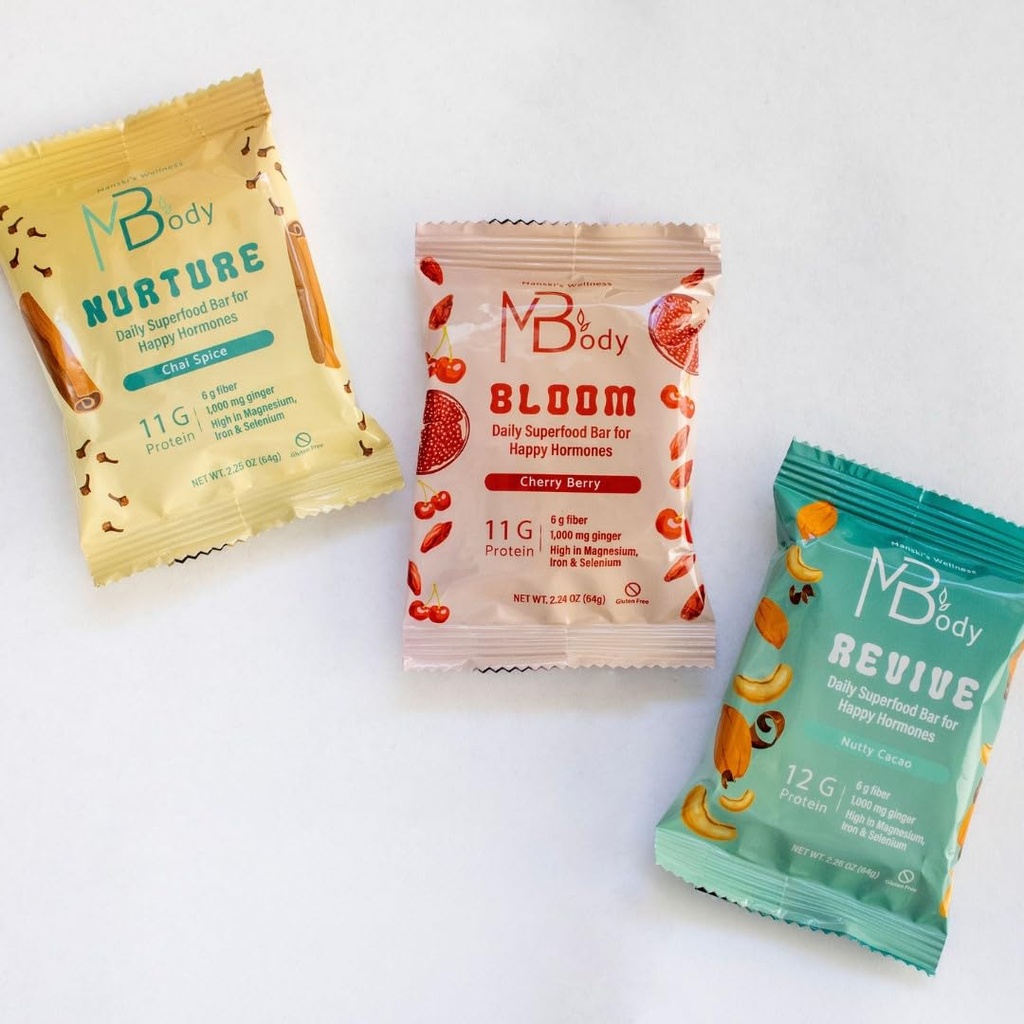 Happy Hormone Bars l Protein Cycle Sync Bars with Organic Ginger l Promotes Hormone Balance l Υποστηρίζει τη γονιμότητα, την ποιότητα των αυγών, PMS & Sperm Health (28 pack, Cycle Sync Stack (5 chai μπαχαρικό, 9 κεράσι μούρο, 14 καρύδια κακάο))