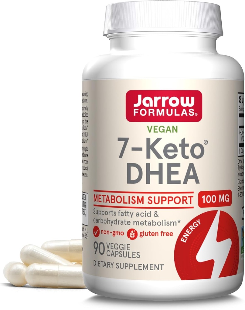 Jarow Formulas 7-Keto DHEA 100 mg - Μέχρι 90 Σερβιέτες (Veggie Caps) Συμπλήρωμα διατροφής - Υδατάνθρακες Μεταβολισμός Υποστήριξη - Μη ΓΤΟ - Χωρίς γλουτένη - Vegan