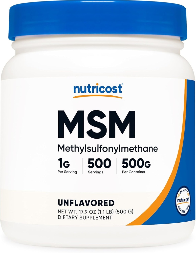 Nutricost Pure MSM Toz 500 Grams (Methylsulfonylmethane)