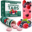 Superfood Tabs Superfoods Company Detox Cleanse Drink - Συμπλήρωμα για γυναίκες & άνδρες- Υποστήριξη Υγιεινού βάρους- Βελτίωση της Digestive Υγείας & Ανακούφιση Μπλοκάρισμα - Μεικτό άρωμα μούρου [30 δισκία]
