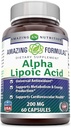 Amazing Formulas Alpha Lipoic Acid | 200 Mg Supplement | Capsules | Non-GMO | Gluten-Free | Made in USA (1 Pack, 60)