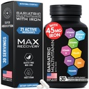 Kadınlar ve Erkekler için Demir ile Çokvitamin - Post Gastrik Bypass Vitaminleri ve Gaztrik Kol Bariatrik Demir Vitaminleri Multivitaminler -Non-GMO, Gluten-Free -One a Day, 30 Capsules