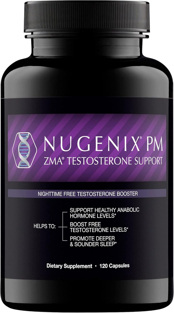 Nugenix PM ZMA - Nighttime Free testosteron ATM ve Sleep Support, 120 Count