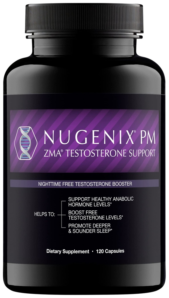 Nugenix PM ZMA - Nighttime Free testosteron ATM ve Sleep Support, 120 Count