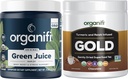 Organifi Green Juice Superfood Toz (30 Hizmet) ve Altın Çikolata (20 Hizmet) - Kilo Kontrol, Detox Cleanse, Restful Sleep, Stres Yardımı ve Immunity Support - Gluten Free, Vegan, Whole Food