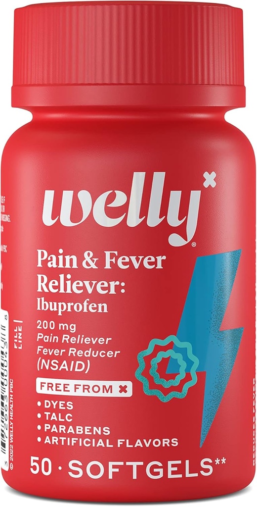 Welly Remedies | OTC Pain & Fever Reliever: Ibuprofen | Pain Relief/Fever Reducer | Medicine with Proven Active Ingredients