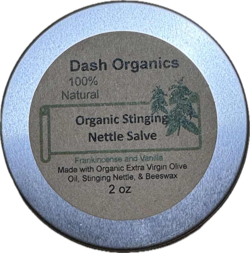 DASH ORGANICS Organik Nettle Salve | Vanilla & Frankincense Scented | 2oz Herbal Balm