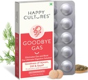 Happy Cultures Αντίο Αέριο, Chewable Gas Relief Κάψουλες για Digestive Health, Bloating και Δυσπεψία με Σιμεθικόνη 50mg - 30 Μασώμενα