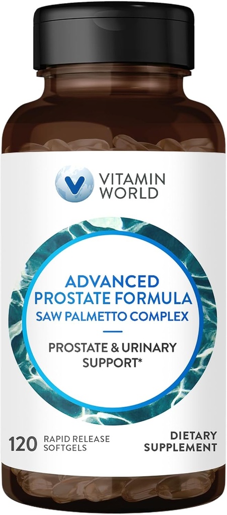 World Advanced Prostate Formula Saw Palmetto Kompleksi 120 Softgels, Supports Prostate Health, Urinary Health, Rapid-Release, Gluten Free