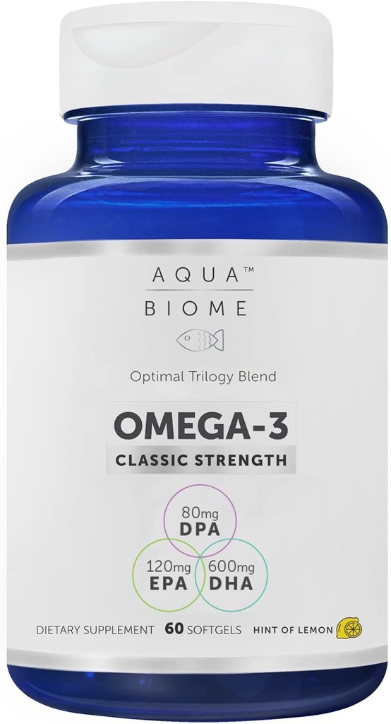 Enzymedica High Potency Fish Oil, EPA DHA Omega 3 Supplement 1 Moon Supply | Organik Fish Oil Burpless Omega 3 Fatty Acid Supplements Omega 3 Fish Oil, 60 Softgels
