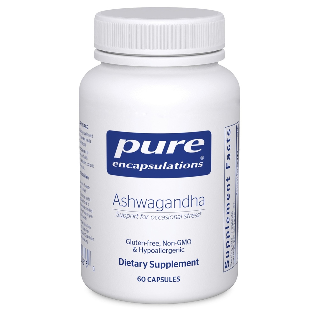 Pure Encapsulations Ashwagandha - 500 mg Ashwagandha Extract - Metabolism & Stres Desteği - Immune Support - GMO Free & Vegan - 60 Capsules