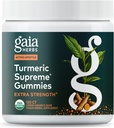 Gaia Herbs Turmeric Supreme Extra Strength Gummies - Active Lifestyle - Lemon Ginger Flavor - 120 Vegan Organik Gummies (40-Day Supply)