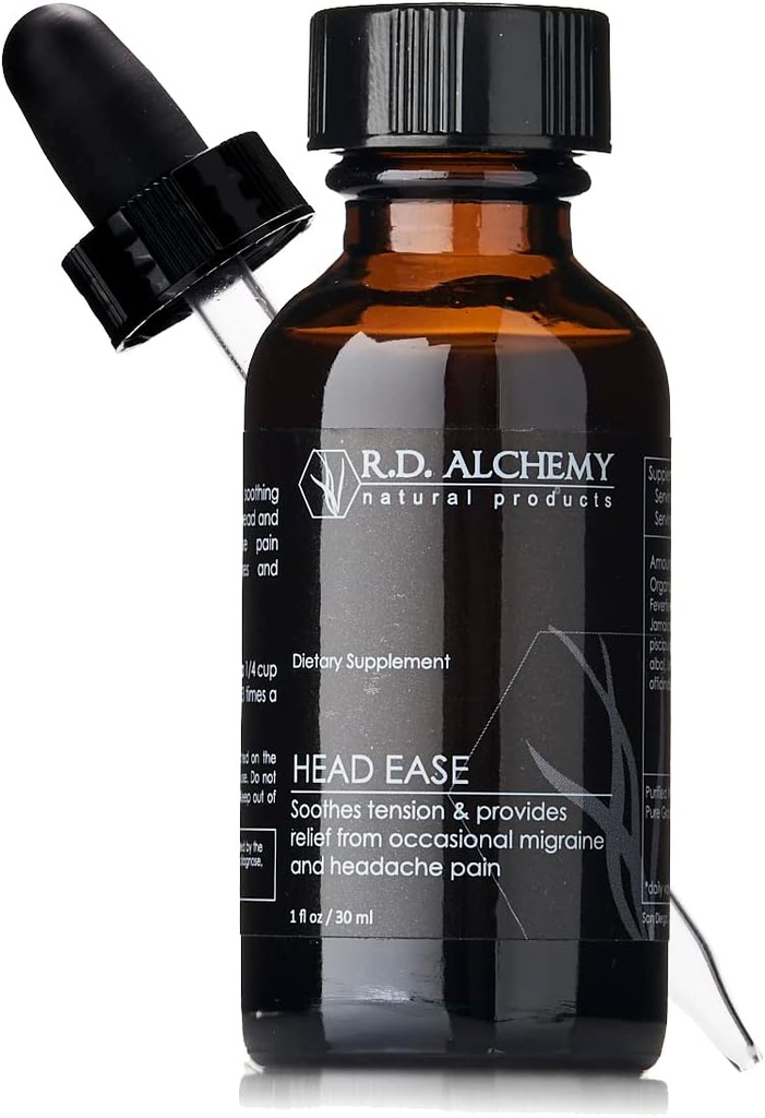 RD Alchemy - 100% Natural & Organic Head Ease Extract to Soothe Germe ve Migraine ve Headache Pains Of Migraine and Headache Pains