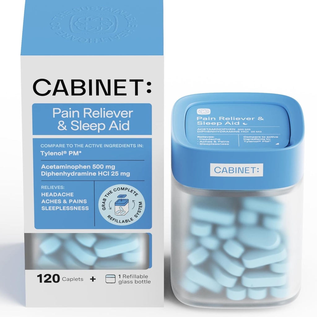 Cabinet: Nighttime Pain Reliever PM και Sleep Aid για Πονοκέφαλους, Ημικρανία ανακούφιση, Aches, and Pains 