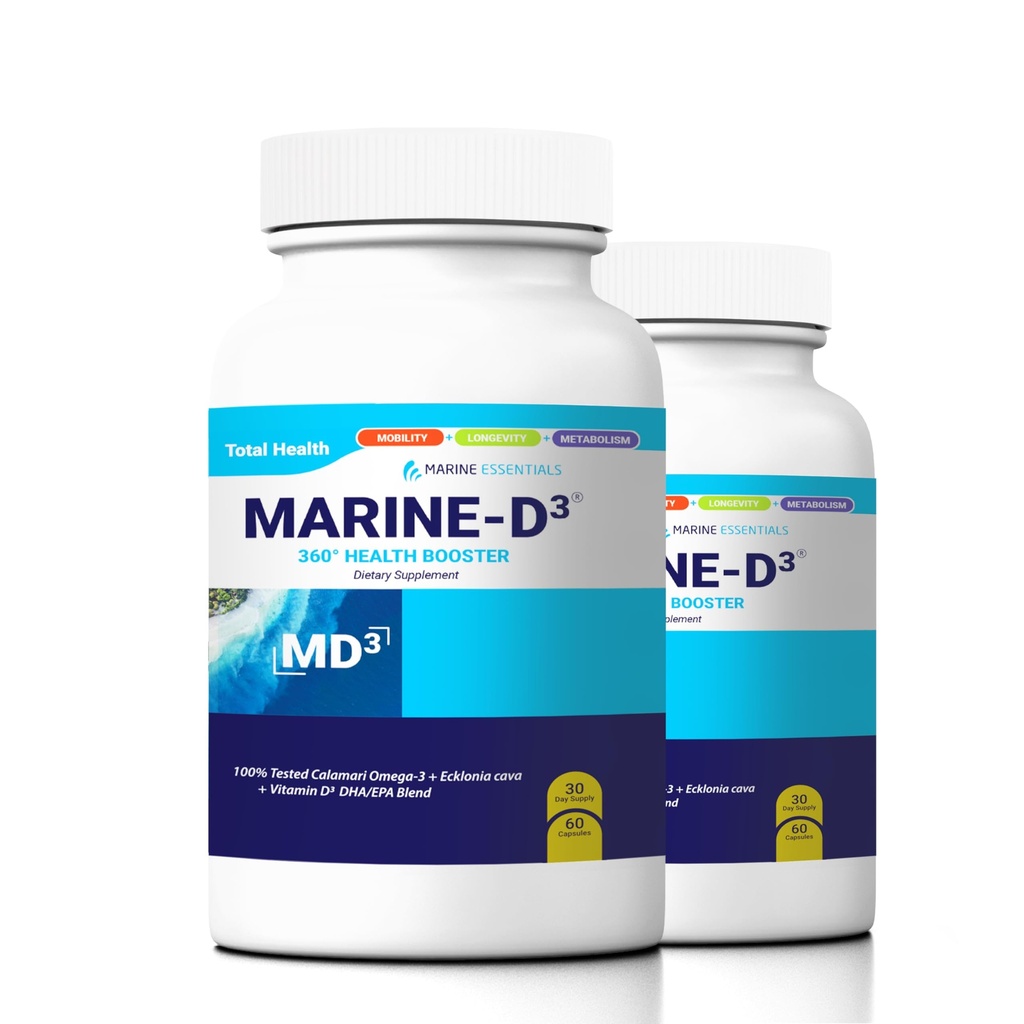 Marine Essentials- Marine D3 Omega 3 Calamari Ecklonia Cava DHA (2 Şişe - 120 Capsules)