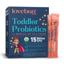 Lovebug Kids Probiotic Powder with Prebiotic Fiber - Toddler Immunity Relief & Constipation Relief - USDA Organic Probiotics for Childrens Gut & Digestive Health (Ages 1-4) - 30 Pack (Unflaved)
