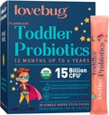 Lovebug Kids Probiyotik Toz Prebiyotik Fiber - Toddler Immunity Support & Constipation Relief - USDA Organic Probiyotiks for Childrens Gut & Digestive Health (Ages 1-4) - 30 Pack (Unflavoured)