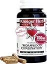 Kroeger Herb Products, Wormwood Herb, Black Walnut, Clove, Quassia, Worm Wood Detox Cleanse - Κάψουλες χορτοφάγων, Μη ΓΤΟ, Χωρίς γλουτένη, Χωρίς συντηρητικά ή πληρωτικά - 100 κάψουλες, Κατασκευασμένες στις ΗΠΑ