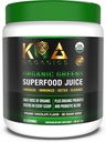 Greens Superfood Juice Toz - USDA Organik Super Greens Toz Spirulina, Chlorella, Matcha, Buğday Grass, Digestive Enzymes & Probiyotiks - Chocolate Flavor -30 Serv