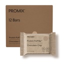 ProMix Beslenme Protein Puff Bars, 12Pack - Chocolate Chip - Marshmallow Crispy Treat - Great Tasting & Cold On The Go Snack - High Protein & Low Calorie - Non-GMO & Free From Gluten, Soy, & Corn