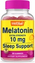 WellEvet Melatonin 10 mg Gummies - 2 Ay Supply - Natural Sourced Flavor, Drug-Free Gummy Supplement - Gluten ve Gelatin Free, Vegetarian - 60 Gummies