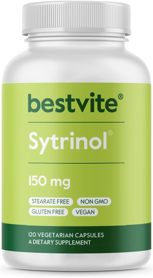 BESTVITE Sytrinol 150 mg (120 Vejetaryen Capsules) - Doğal Citrus ve Palm Meyve Ekstralarının Patentli Toplantısı - Stearates - Vegan - GMO - Gluten Free