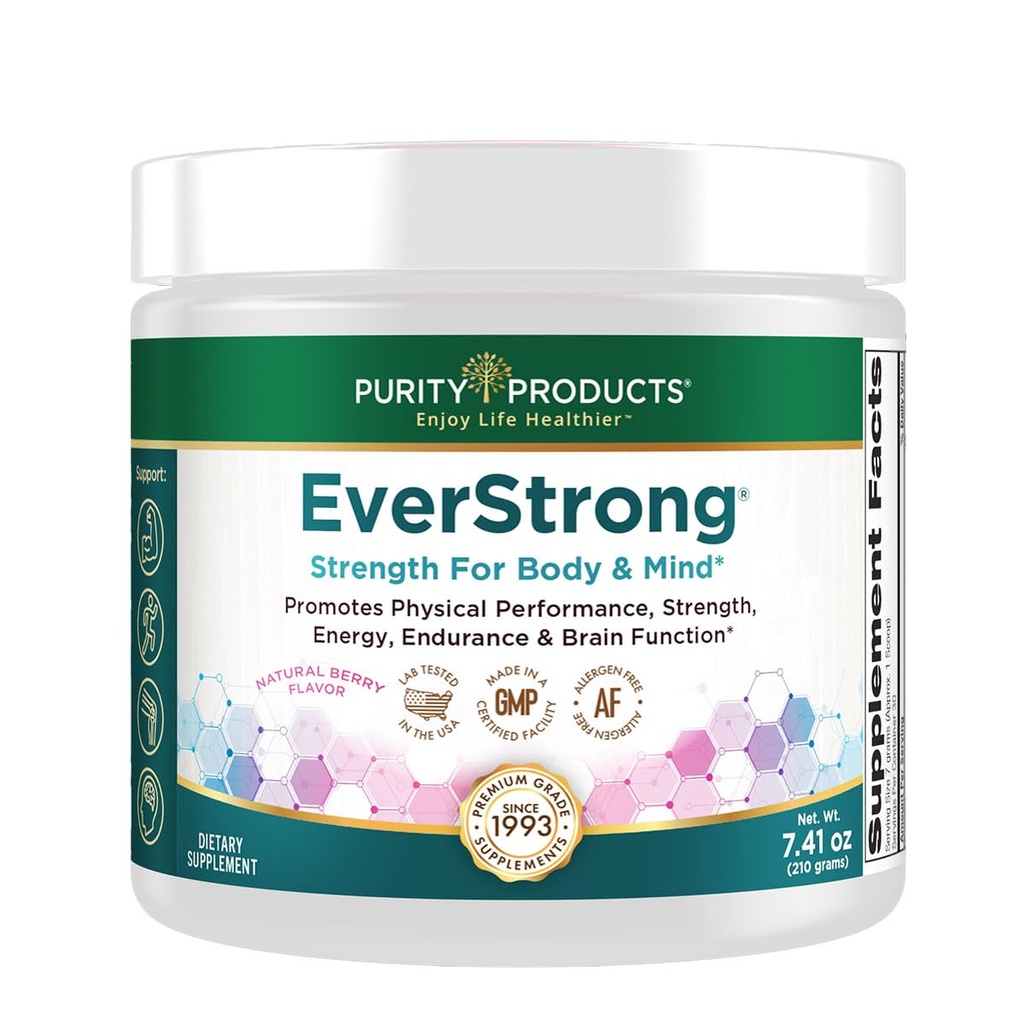 Saç Matriti'nden gelen saç ürünleri EverStrong Toz - Kaba Kresan - Boron (FruiteX-B PhytoBoron) - KahveBerry Ekstraksiyon - 1000 IU D Vitamini ile Güçlendi - Berry Burst (210 g)