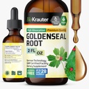 BIO KRAUTER Goldenseal Root Extract Liquid - Vegan Respiratory Support - Golden Seal Drops - Alkol & Sugar Free - 2 Fl.Oz.