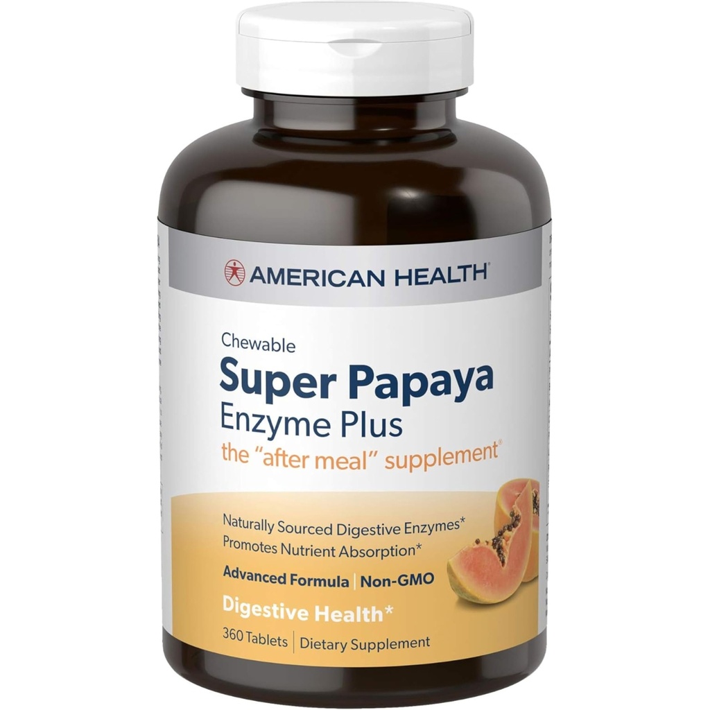 Amerikan Sağlık Ürünleri Super Papaya Enzyme Plus 360 Tabletler