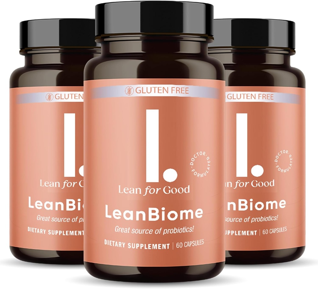 LeanBiome, 9-Strain Probiyotik Formula, Dengeli Gut Microbiome, Greenselect Phytosome ile Güçlü Gut Probiyotikleri - 60 Capsules, 3 Pack