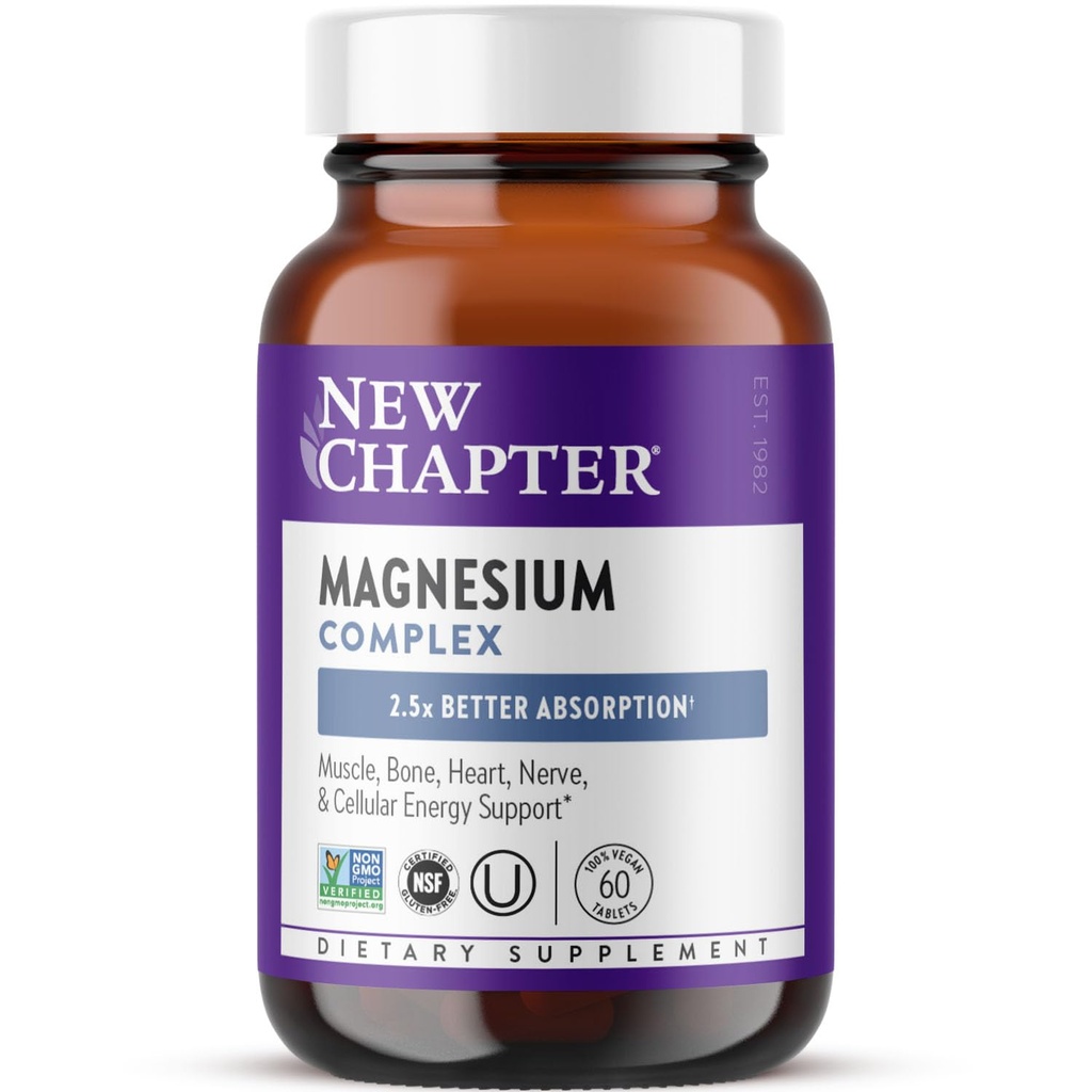 Yeni Bölüm Kompleksi Tamam, 325 mg with Magnezyum Glycinate + Sea- Sourced + Fermented Forms for Heart, Bone, Nerve, Muscle & Cellular Energy, 100% Vegan, 60 Tablets