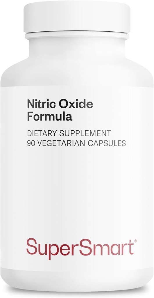 Supersmart - Nitric Glass (Advanced Formula) - L-Citrulline Malate, L-Arginine AAKG, Vinitrox - Erkek ve Kadınlar için Nitrik Membran Tamam | GMO & Gluten Free - 90 Vegetarian Capsules