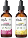 Άγρια & οργανική πλύση ήπατος Βάμμα 2 fl oz & Mullein Βάμμα 2 fl oz