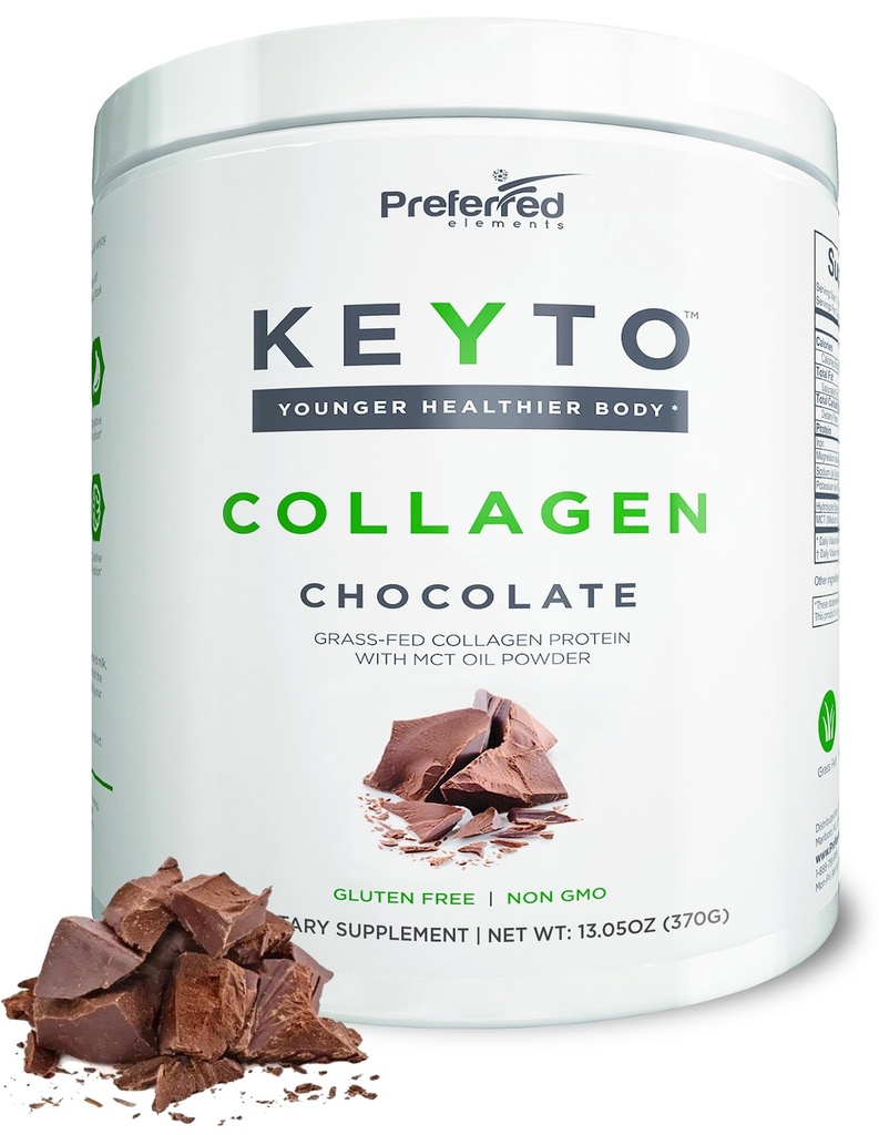 MCT Oil ile DW Collagen protein Tozu – Keto ve Paleo Dostu Çim ve Pasture Yükseltilmiş Hidrolyzed Collagen Peptides – Fits Low Carb Diyet ve Keto Snacks – KEYTO Flavor