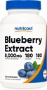 Nutricost Blueberry Extract 8000 mg Equivalent (160 mg of 50:1 Ekstraksiyon), 180 Capsules - Vegetarian, Gluten Free ve Non-GMO