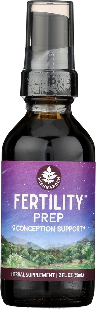 WishGarden Herbs Fertility Prep - All-Φυσική γονιμότητα βοτανικό συμπλήρωμα με Vitex, Red Maca & Raspberry Leaf, Υποστηρίζει υγιή ορμονική ισορροπία για τις γυναίκες, Βέλτιστη υγεία & σύλληψη Uterine, 2oz