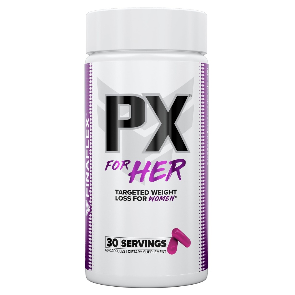 FINAFLEX PX για HER - 60 κάψουλες - Βελτιώνει τον Θερμογόνο Μεταβολισμό με καφεΐνη, Ashwagandha & DIM - 30 εξυπηρετήσεις