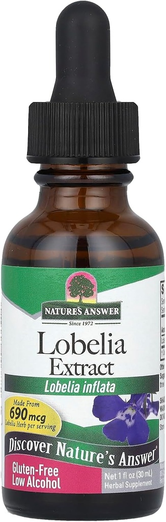 Nature?s Απάντηση Lobelia Herb Lobelia Inflata - Φυσικό συμπλήρωμα βοτάνων - Χωρίς γλουτένη Αλκοόλ - Ιδανικό για την Ανοσία Συνολική ευεξία; 690mcg (1 FL Oz)