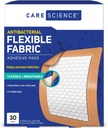 Bakım Bilimi Fabric Prestige Pad Bandajları, 3x4 inç Ekstra Büyük Esnek Non-Stick Strip, Enfeksiyonu önlemeye yardımcı olur, İlk Yardım ve Yara Bakımı için 30 Count