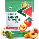 Super Greens Tozunu 40 + Superfoods ile En İyi Tasting Super Greens Toz - Günlük Yeşil Toz B12, çinko, C vitamini, Magnezyum & Food - Green Juice Superfood Mix - Peach Flavor